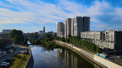 Obraz premium city Europe beautiful top view aerial photography of Wroclaw Poland