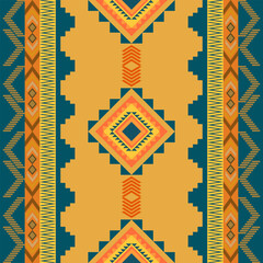 Decorative vector seamless traditional Design for clothing ethnic pattern and Native american indian motifs with background aztec tribal ornament handmade border beautiful art colorful.