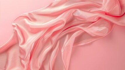 Obraz premium Soft, pink silk fabric with delicate folds and smooth texture