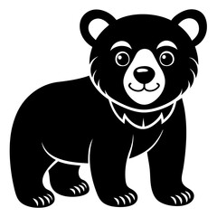 cartoon bear icon silhouette vector illustration.