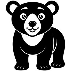 cartoon bear icon silhouette vector illustration.
