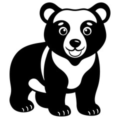 cartoon bear icon silhouette vector illustration.