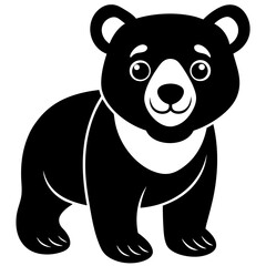 cartoon bear icon silhouette vector illustration.