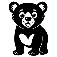 cartoon bear icon silhouette vector illustration.