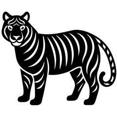 Tiger icon silhouette black vector illustration.