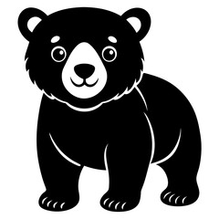 cartoon bear icon silhouette vector illustration.