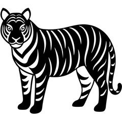 Tiger icon silhouette black vector illustration.