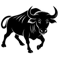 Buffalo animal icon silhouette vector illustration.