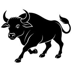 Buffalo animal icon silhouette vector illustration.