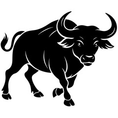 Buffalo animal icon silhouette vector illustration.