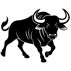 Buffalo animal icon silhouette vector illustration.