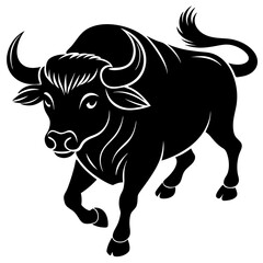Buffalo animal icon silhouette vector illustration.