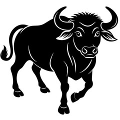 Buffalo animal icon silhouette vector illustration.