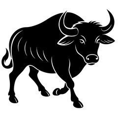 Buffalo animal icon silhouette vector illustration.