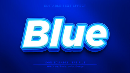 Blue 3d editable text effect template