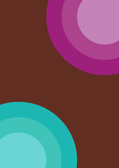 Modern backgrounds flyer and poster. Colorful abstract circles on purple for a vibrant, modern art aesthetic.