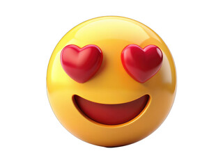 smiley face with heart. In love emoji. Png