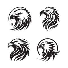 Eagle head silhouette  vector,  illustration minimalistic logo, icon.jpg