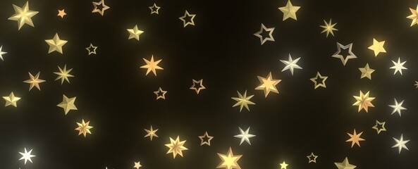 Falling Holiday Astral Radiance: Magnificent 3D Illustration of Descending Stellar Illumination for Christmas