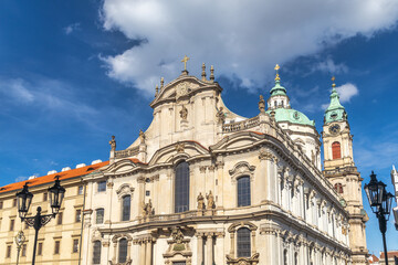 Church of Saint Nicholas in Lesser Town Square in Prague, Czech Republic, Europe.