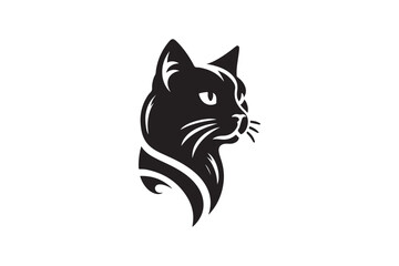Obraz premium Sweet Cat Face Icon in Flat Style