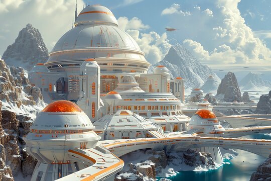Alien Civilization A detailed depiction of an advanced alien city with unique architecture