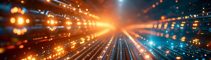 Energy Grid A futuristic energy grid with glowing conduits and advanced power sources