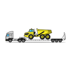 Prime mover truck on white background