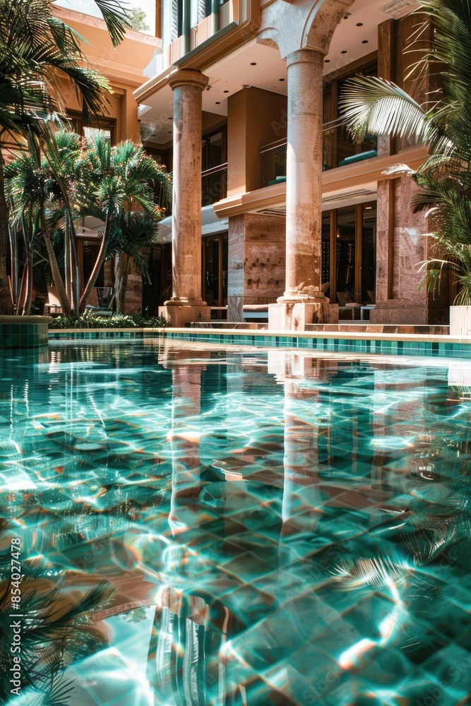 Poster waterfall in a pool