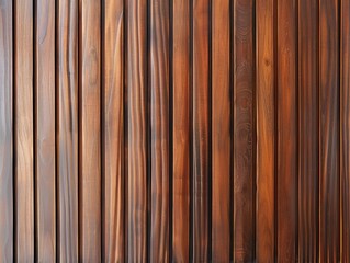 Vertical wooden slat wall with rich, warm tones and natural grain patterns. The image emphasizes the sleek and elegant design, perfect for modern interiors.