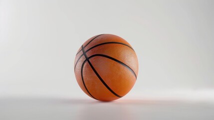 Fototapeta premium A close-up shot of a basketball ball sitting on a table, great for sports-themed designs or educational materials