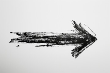 Arrow drawn with black marker on white background, Hand-Drawn Arrow with Black Marker on White Background, Simple and Stylish Design, Minimalist Arrow Drawing with Black Marker on White Background
