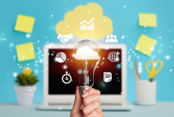 Business technology, Cloud network concept.