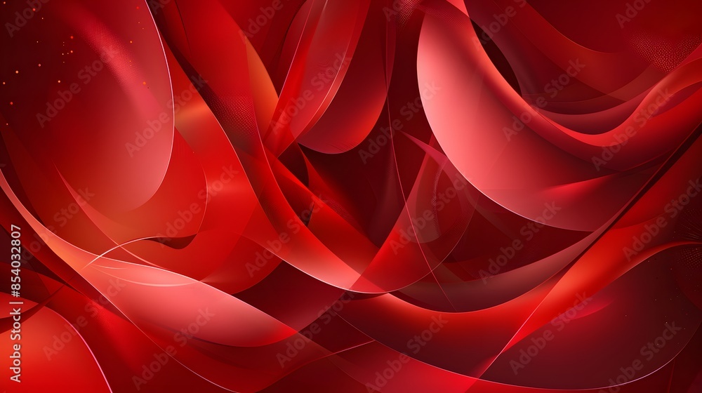 Poster dynamic abstract red waves and curves background