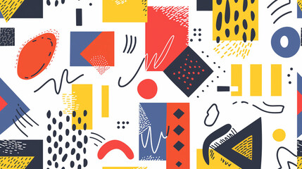 Fototapeta premium A colorful abstract pattern with shapes and lines