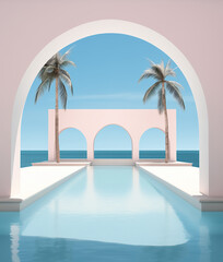 Swimming pool with trees