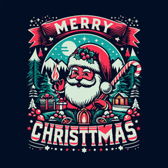 Obraz premium Soccer Merry Christmas Vector illustration And T Shirt Design