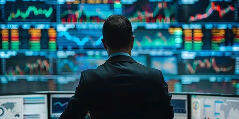 Global contract managers use an alert system to track market fluctuations instantly. Concept Market Fluctuations, Alert System, Global Contract Managers