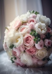 Beautiful pink and white bridal bouquet