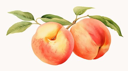 peach with leaves