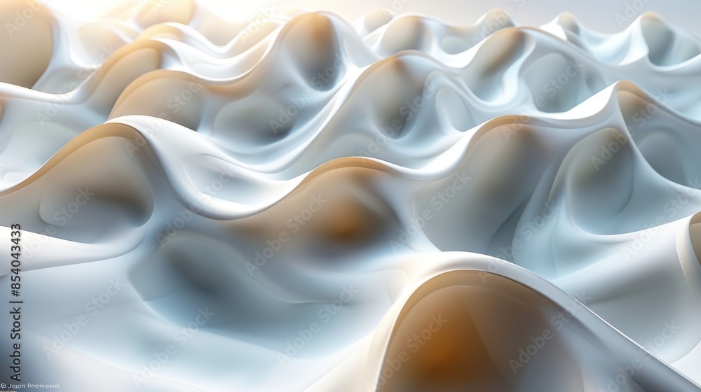 Poster dreamy soft undulating fabric-like waves presenting an abstract tranquil setting and soothing aesthe