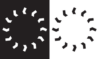 Circle abstract art, circular shape for decoration, circular radial lines element, concentric lines. isolated on white and black background. EPS 10