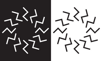 Circle abstract art, circular shape for decoration, circular radial lines element, concentric lines. isolated on white and black background. EPS 10