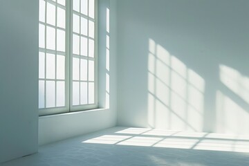 Obraz premium Window shadow drop on white wall