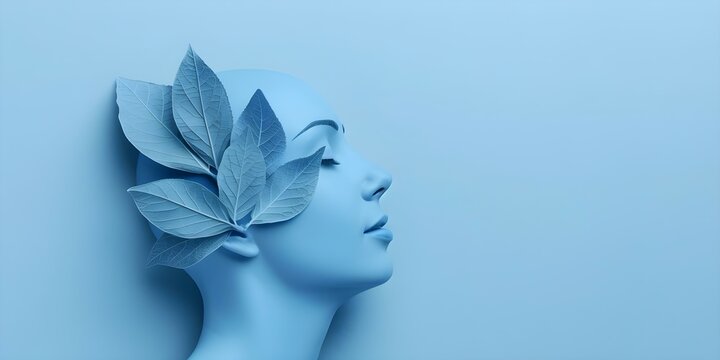 EMDR therapy logo with blue background and lettering for PTSD treatment. Concept EMDR Therapy, PTSD Treatment, Blue Background, Lettering, Logo