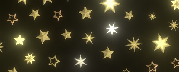 Cosmic Christmas Showers: Dynamic 3D Illustration of Descending Celestial Showers for the Holidays