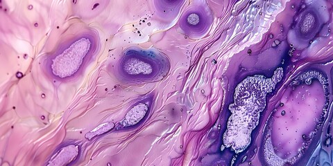 Pathology image of skin biopsy displaying melanoma basal cell squamous cell cancer. Concept Dermatopathology, Skin Biopsy, Melanoma, Basal Cell Carcinoma, Squamous Cell Carcinoma