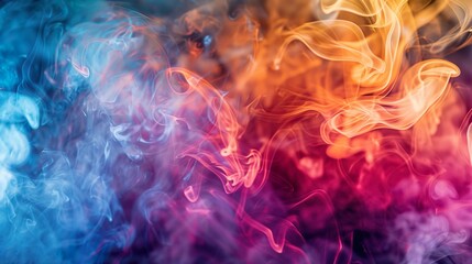 Obraz premium Smoke with a gradient of colors, resembling a colorful aurora borealis.