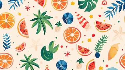 Summer holiday pattern wallpaper