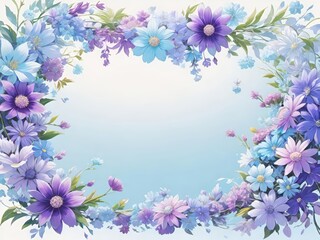 Fototapeta premium floral frame, botanical border, flower wreath, floral design